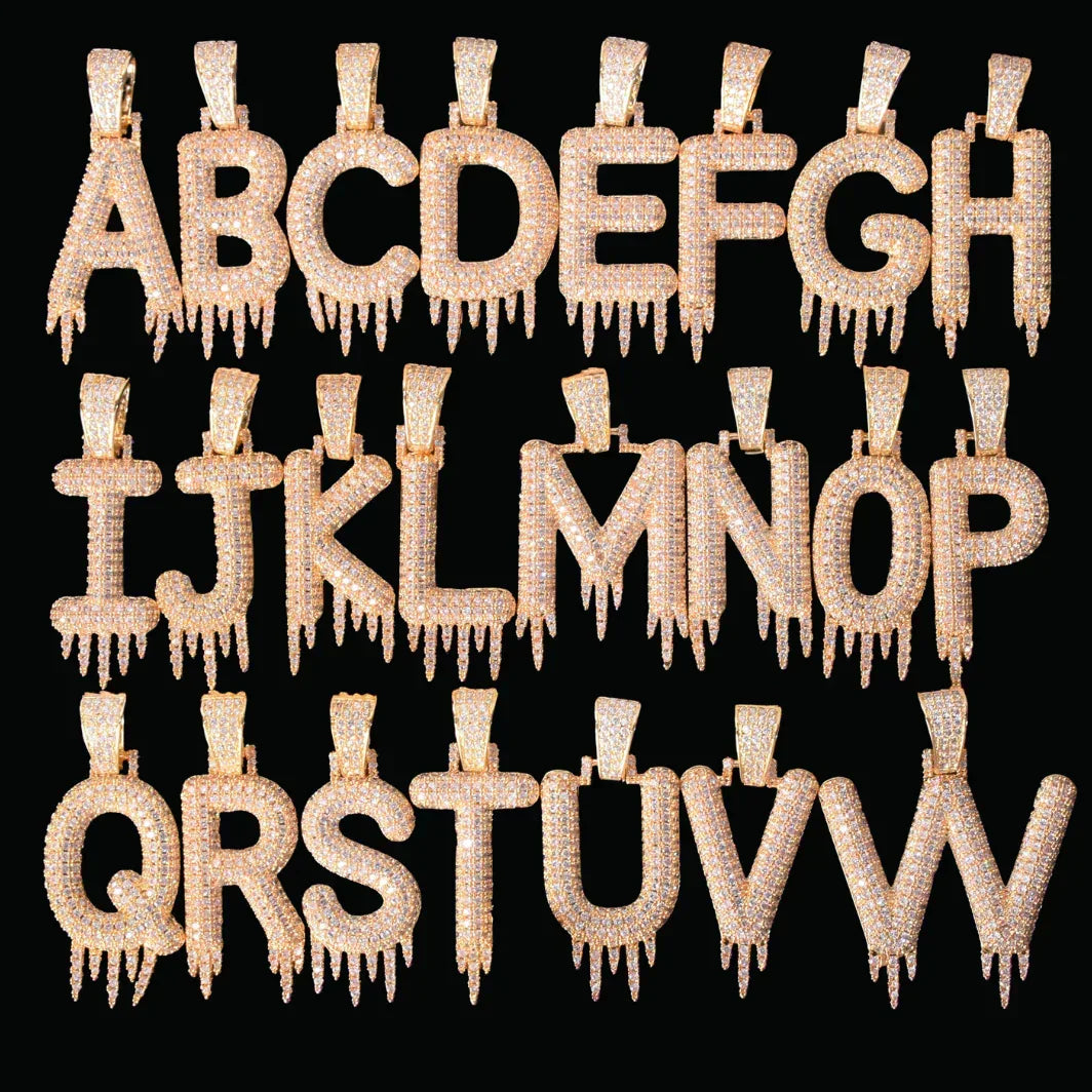 Hanging Iced Letters Personalized Custom Name Necklace Pendant - Luxury Custom Jewelry - CaratixJewelry